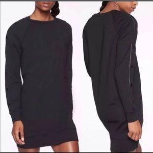 NWOT Athleta Black Button Sleeve Dress
